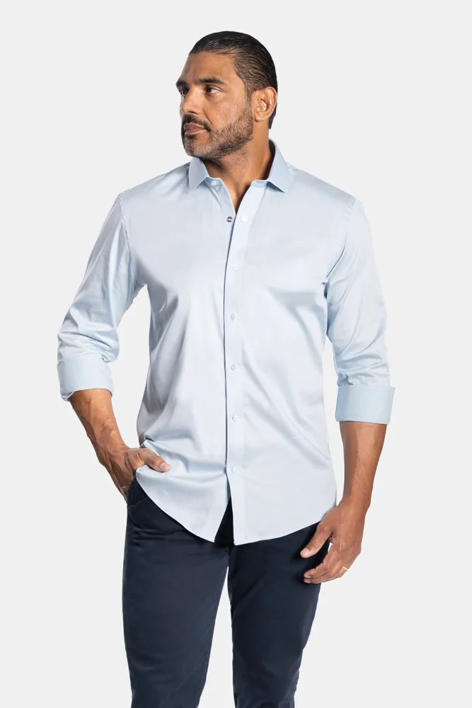 CAMISA ACETINADA LEONE - Azul — foto oficial