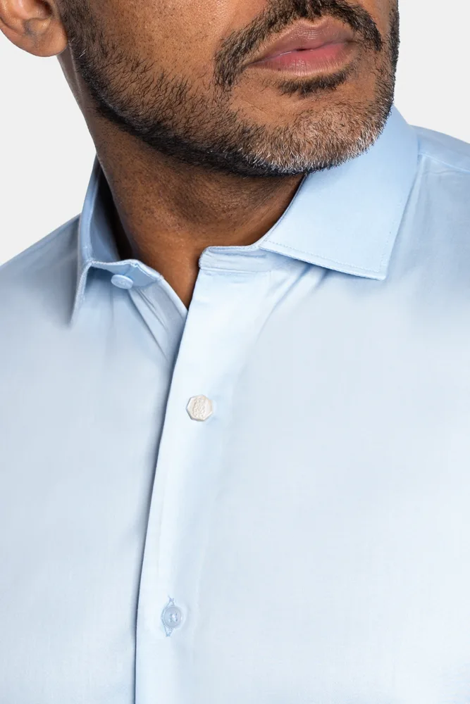 CAMISA ACETINADA LEONE - Azul Bebê — foto oficial