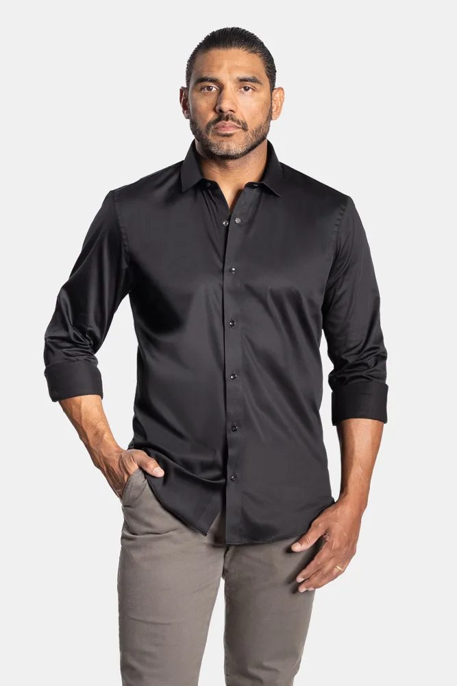 CAMISA ACETINADA LEONE - Preto — foto oficial